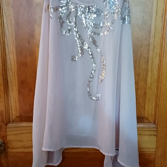Express Sequin Sheer top - Picture 2 of 6